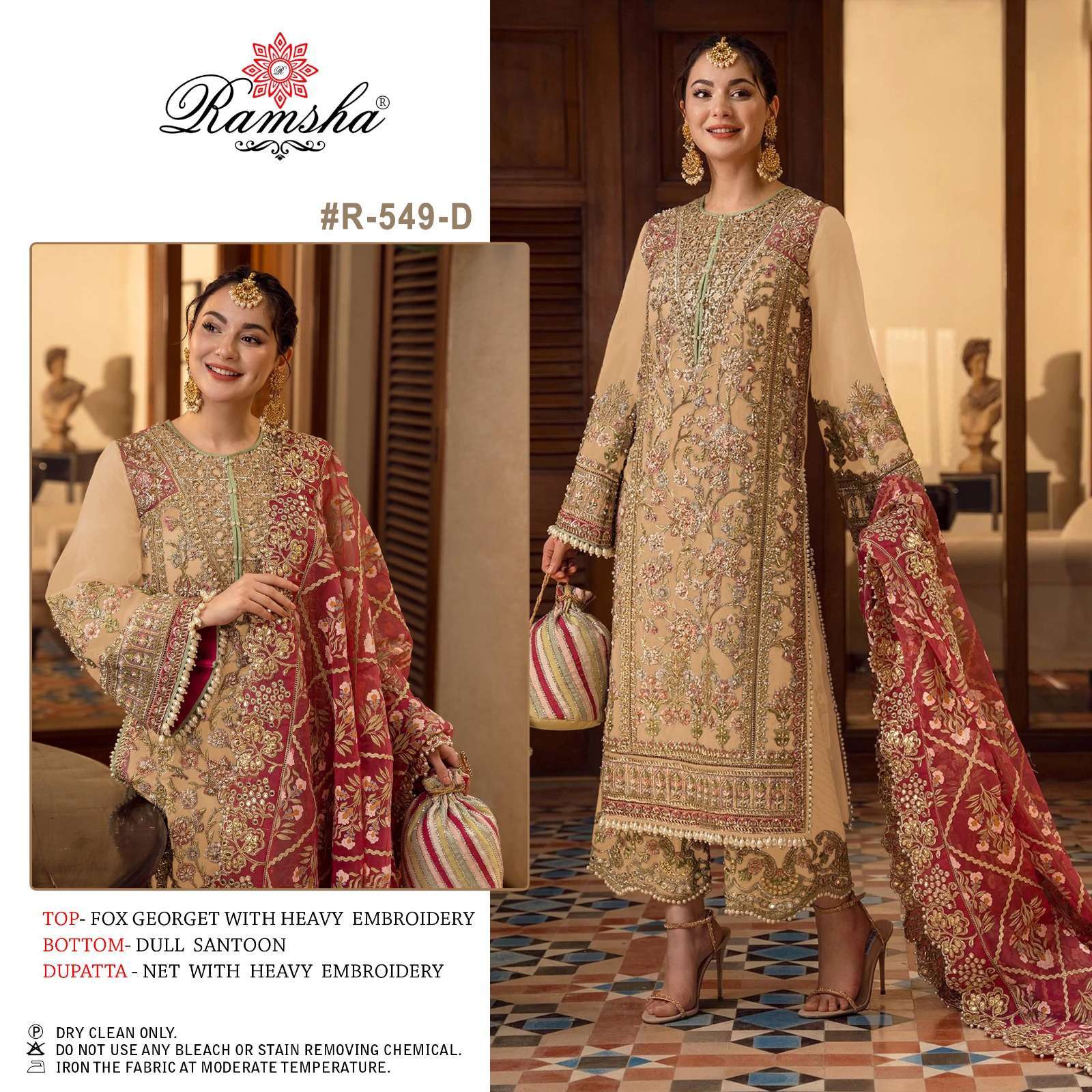 ramsha R-549 nx heavy georgette embroidery suit 