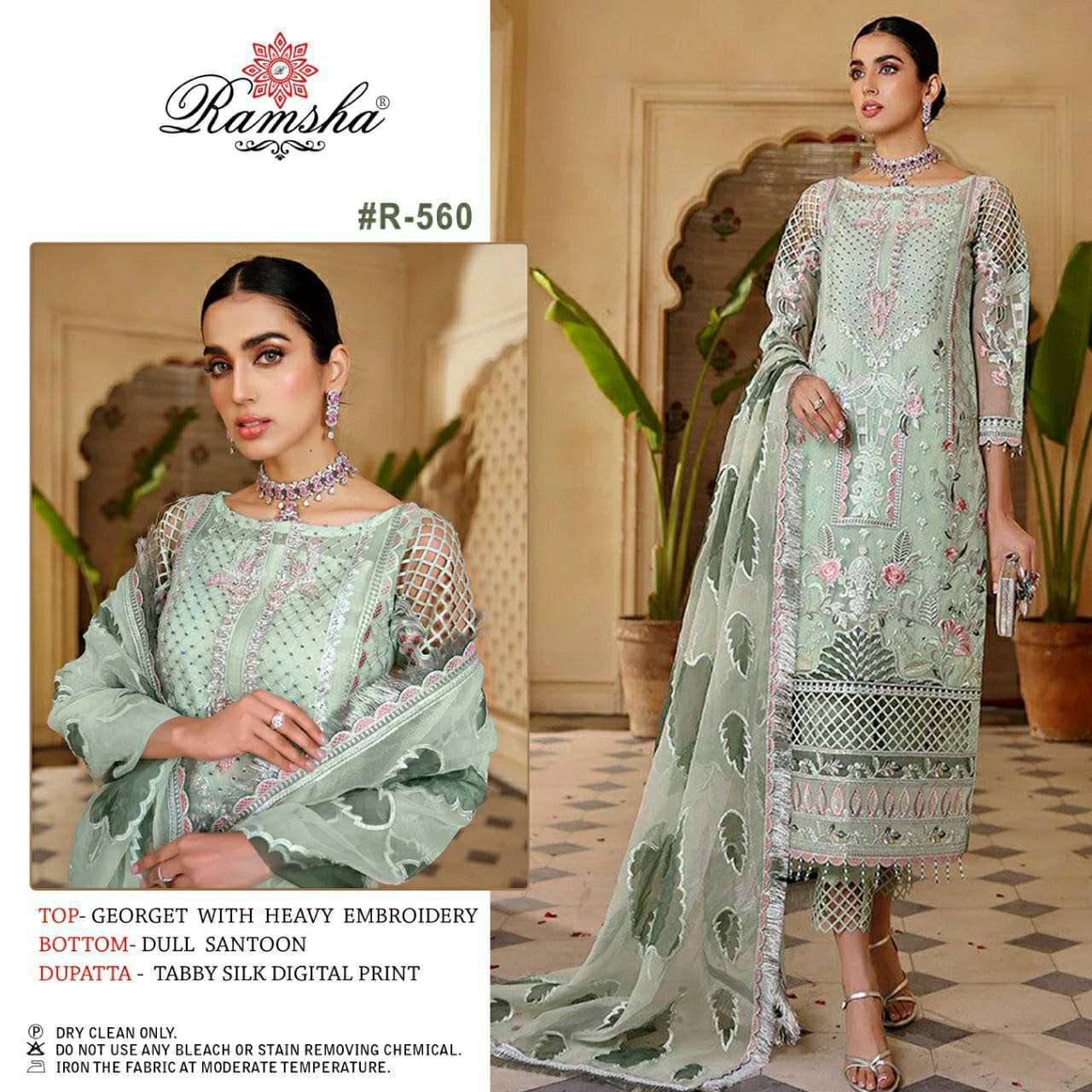 ramsha R-560 georgette heavy embroidery suit 