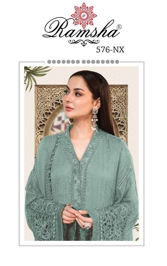 ramsha R-576 nx georgette heavy embroidery suit 