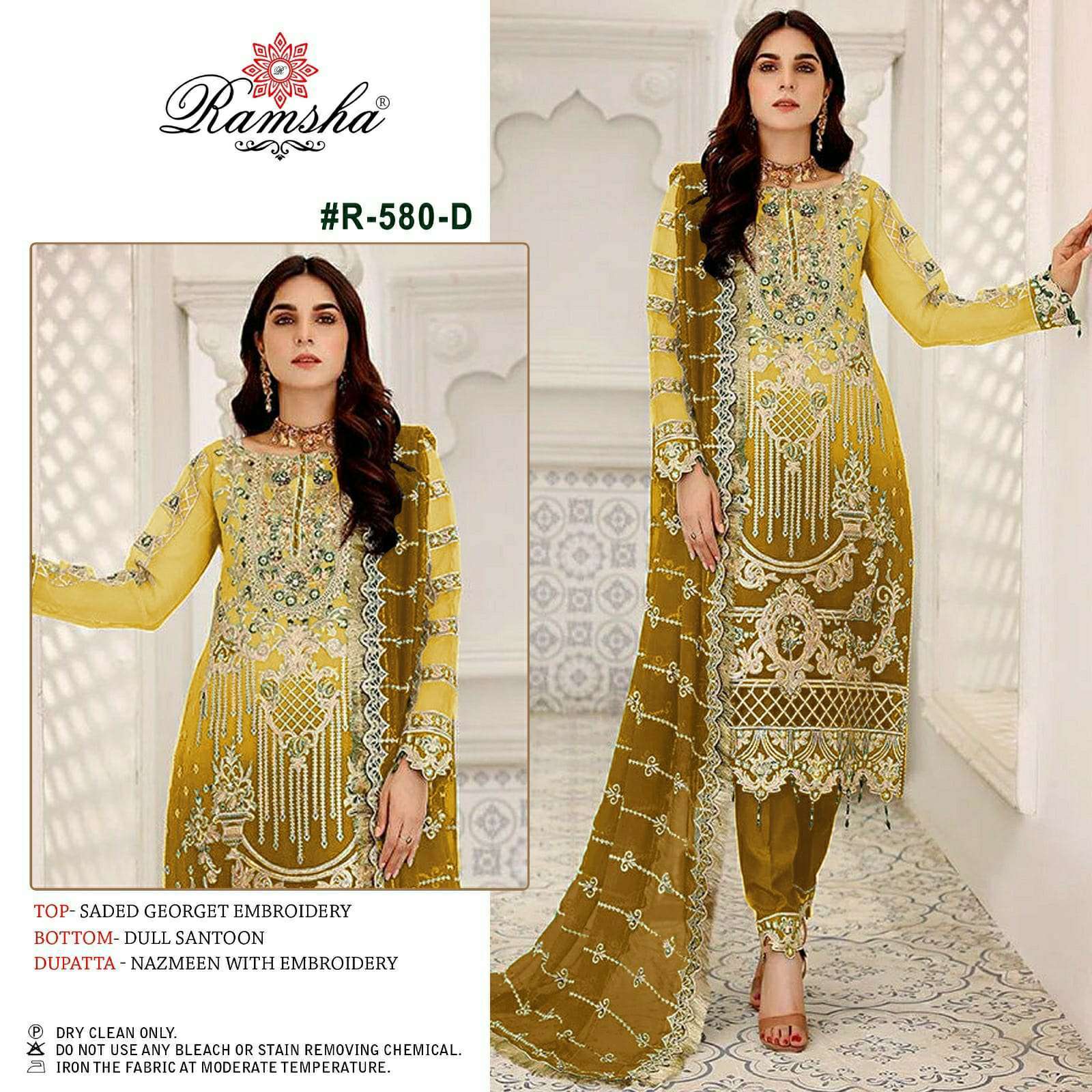 ramsha R-580 nx georgette embroidery suit 