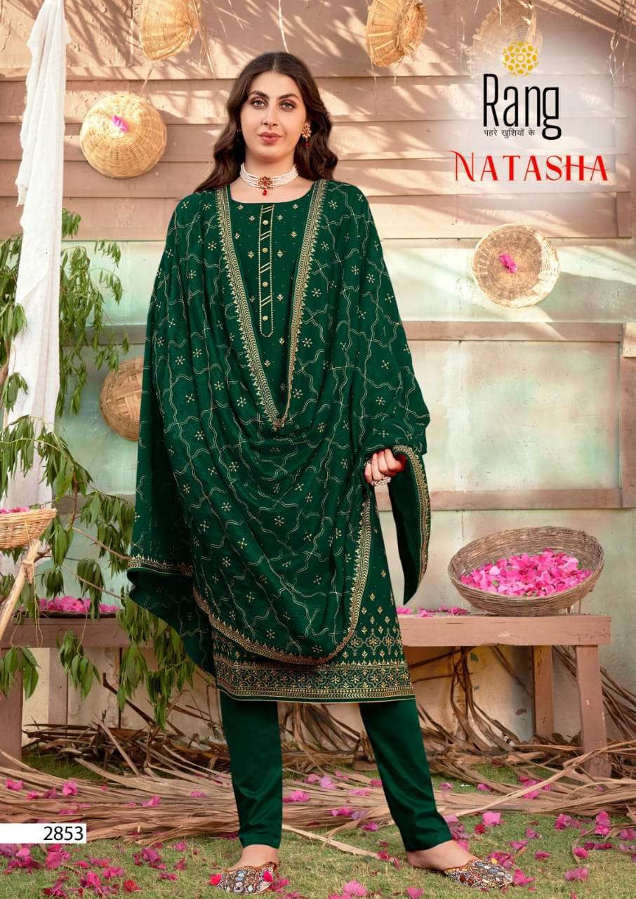 rang natasha series 2851-2854 pure vichitra silk suit 