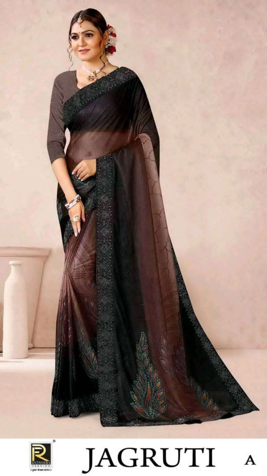 ranjna saree Jagruti imported lycra embroidery saree