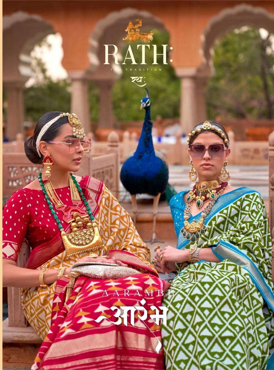 rath aarambh designer soft silk saree
