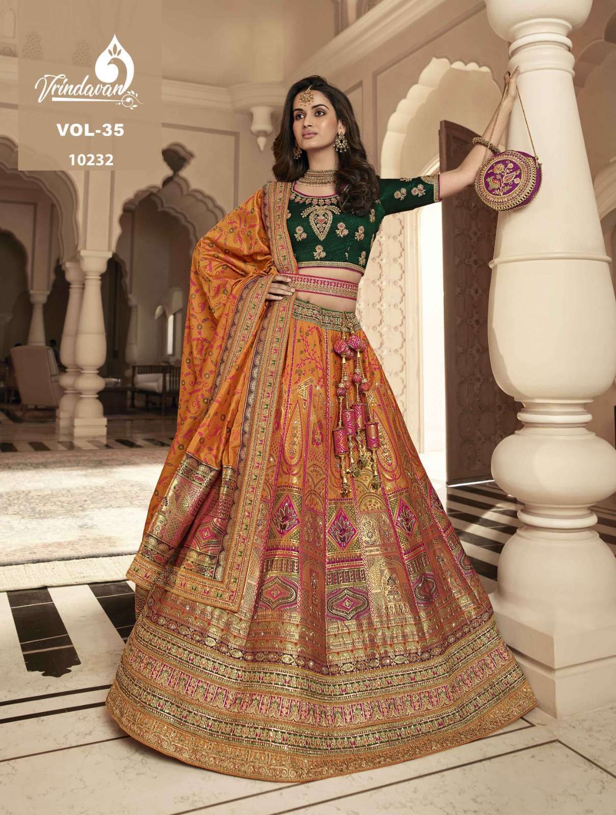 royal vrindavan vol 35 series 10231-10239 banarasi silk lehenga