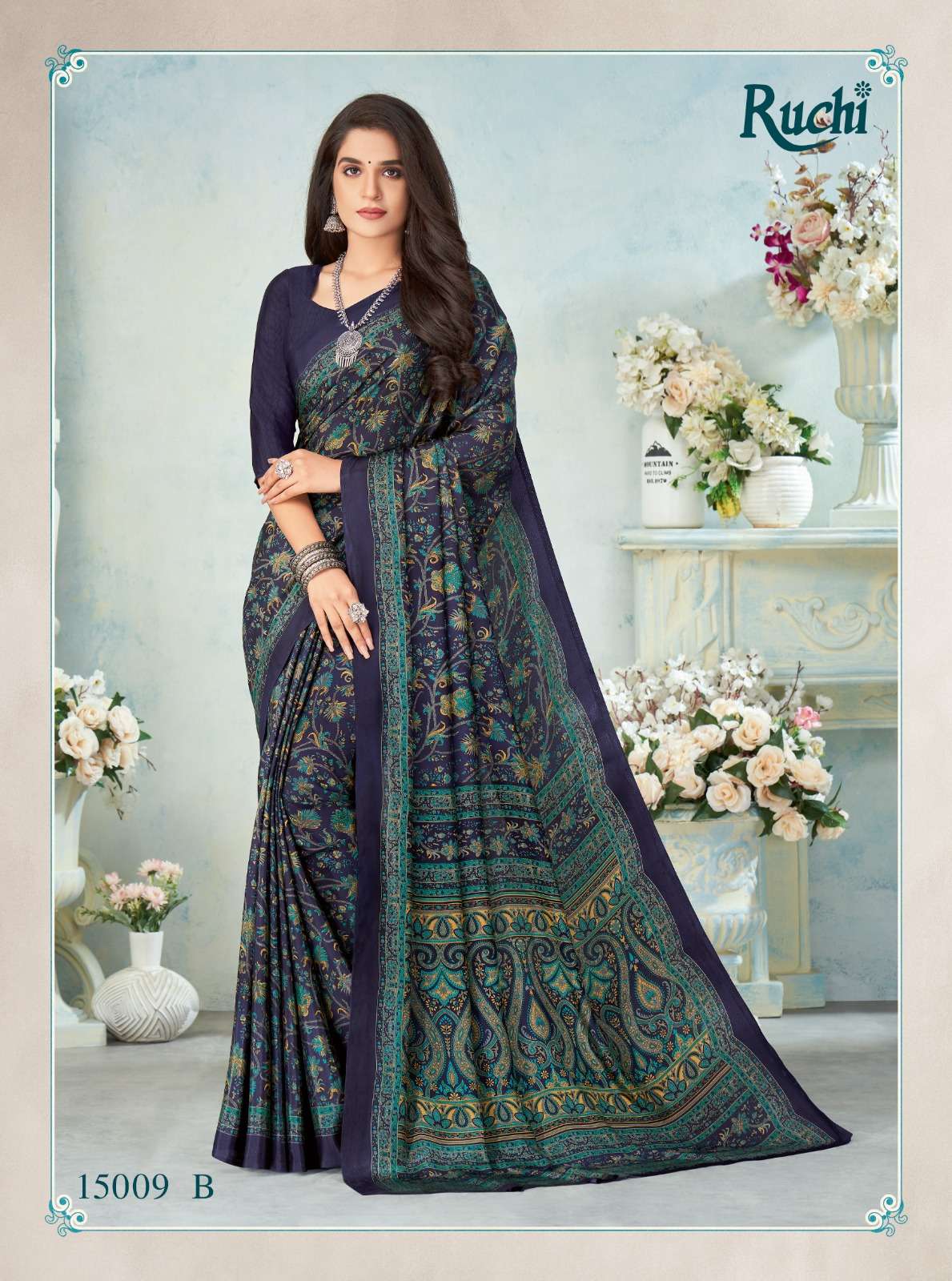 ruchi vivanta silk hits-12 designer silk crape saree 