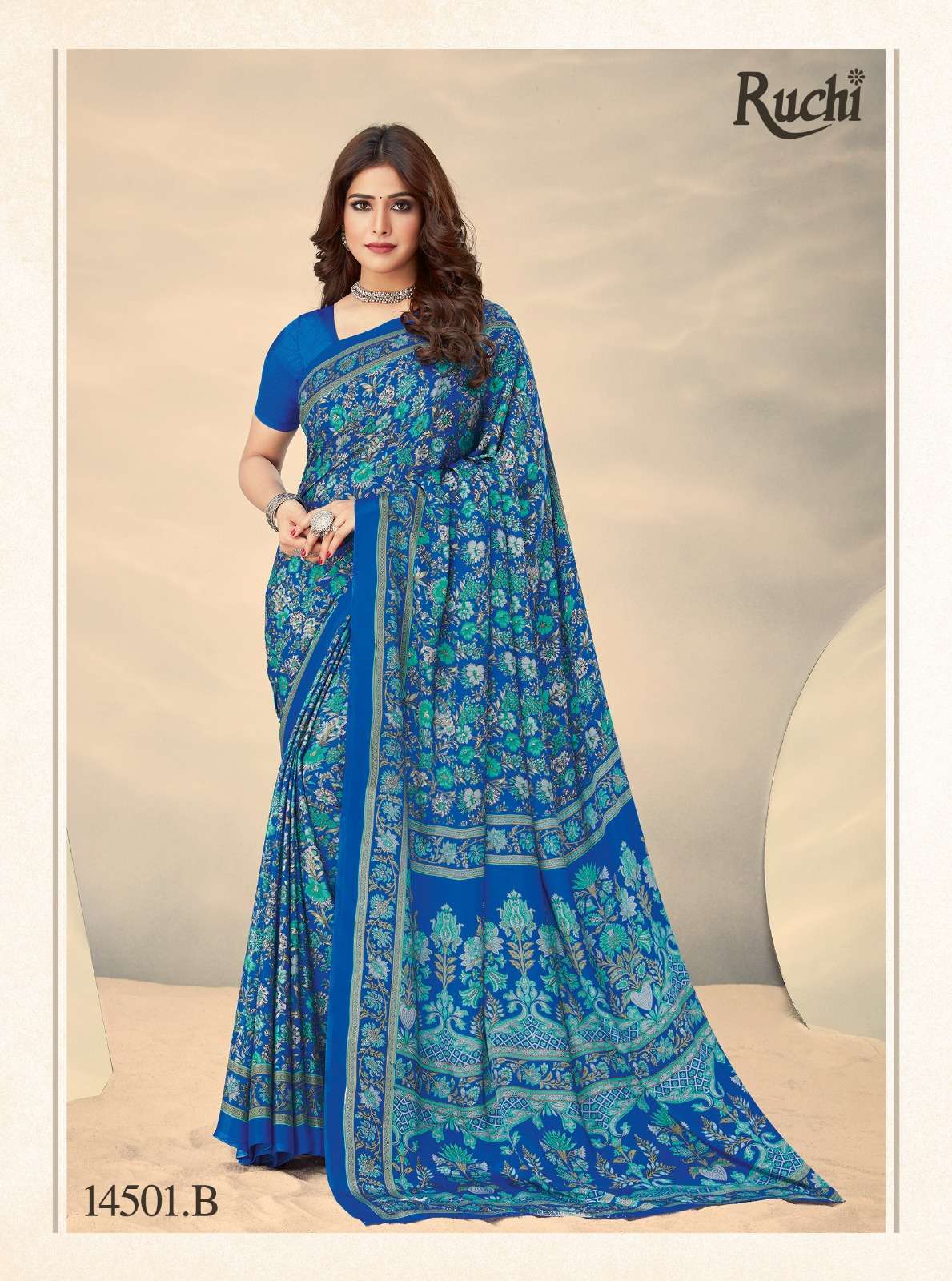 ruchi vivanta silk hits 10 series 14501-14508 silk crape saree