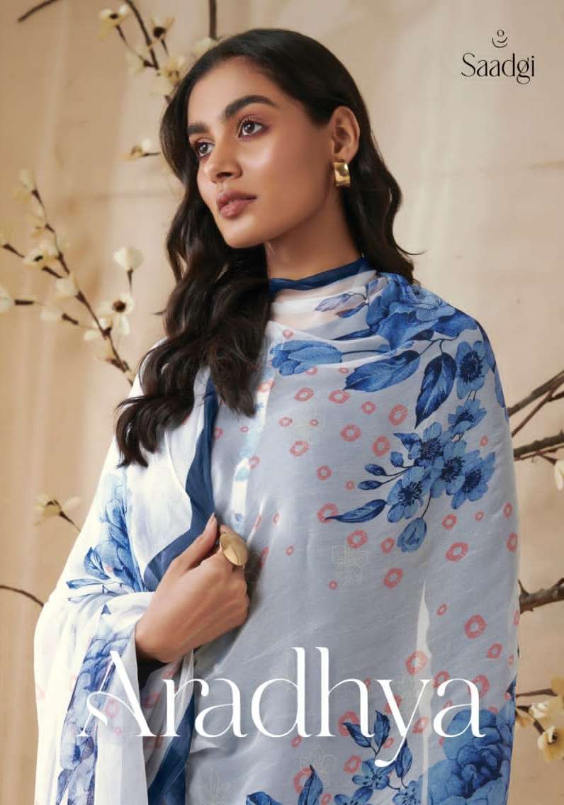 saadgi aradhya pure cotton stripe foil print suit 