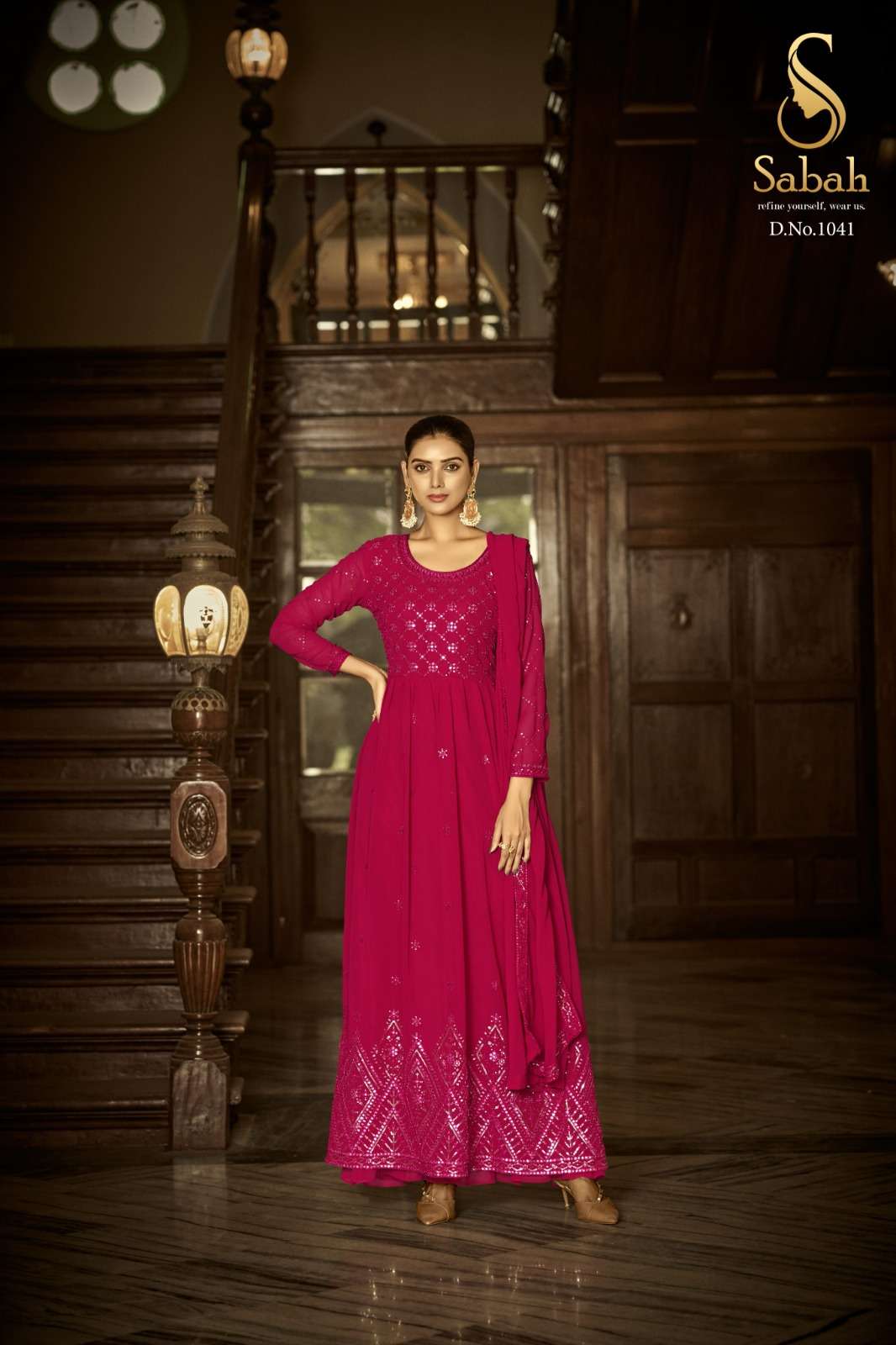 sabah fiza designer faux georgette suit 