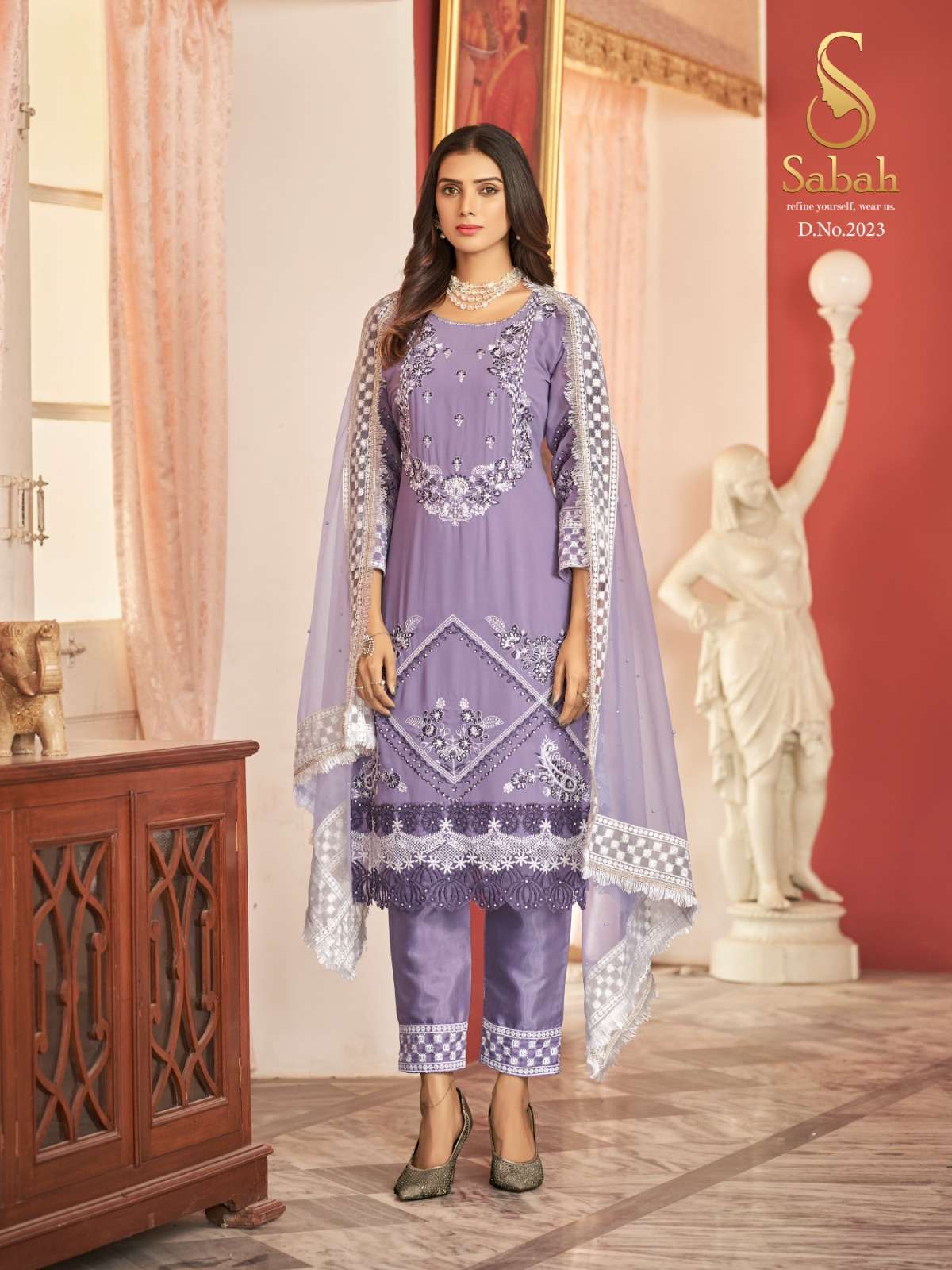 sabah pakiza designer heavy faux georgette suit