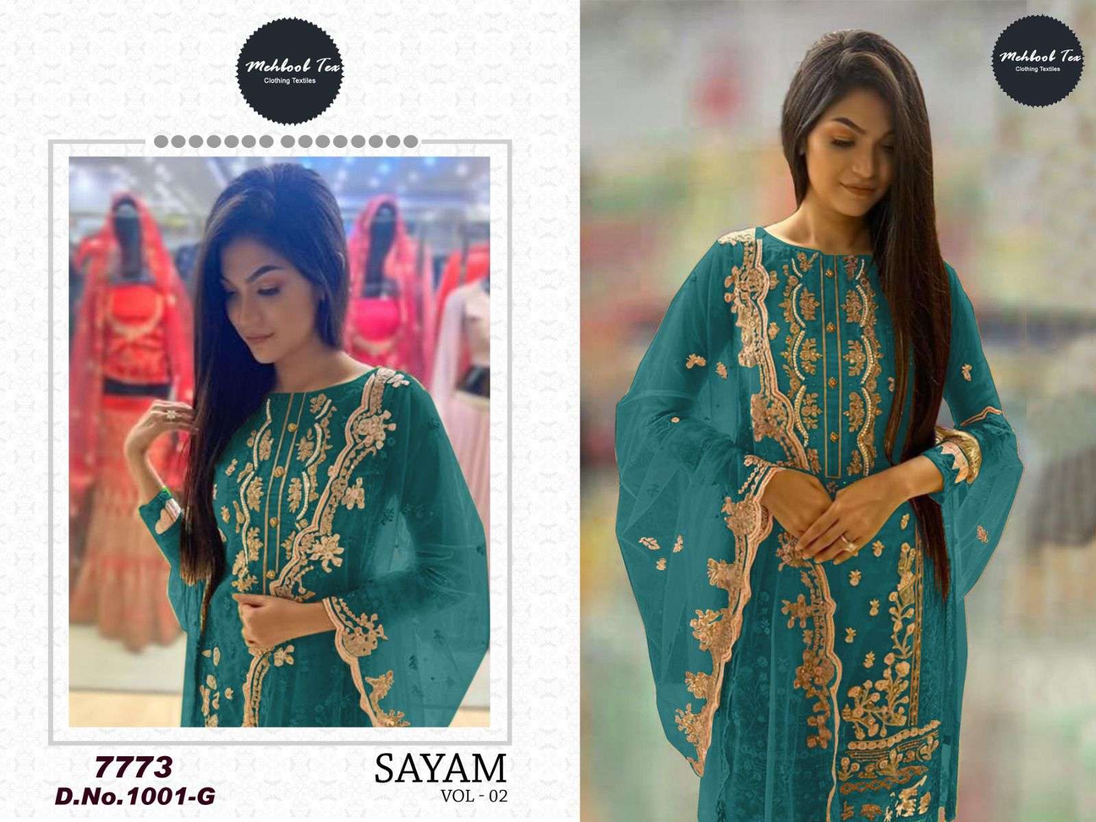 sayam vol 2 designer organza embroidery work suit 