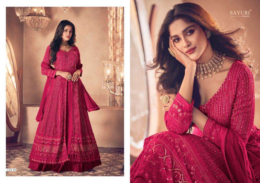 sayuri noor gold classic designer real georgette suit 