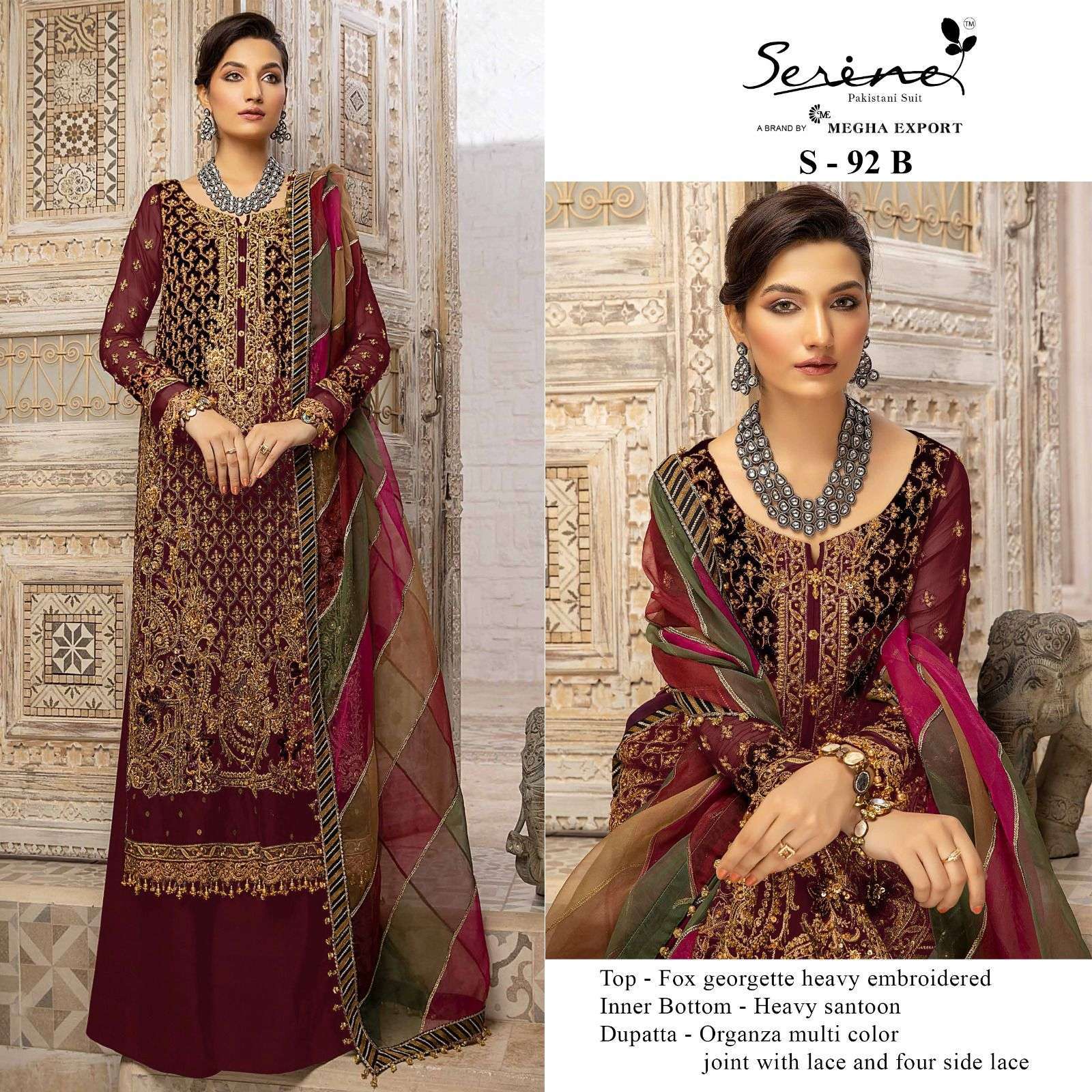 serine s 92 abcd faux georgette unstitched pakistani suit