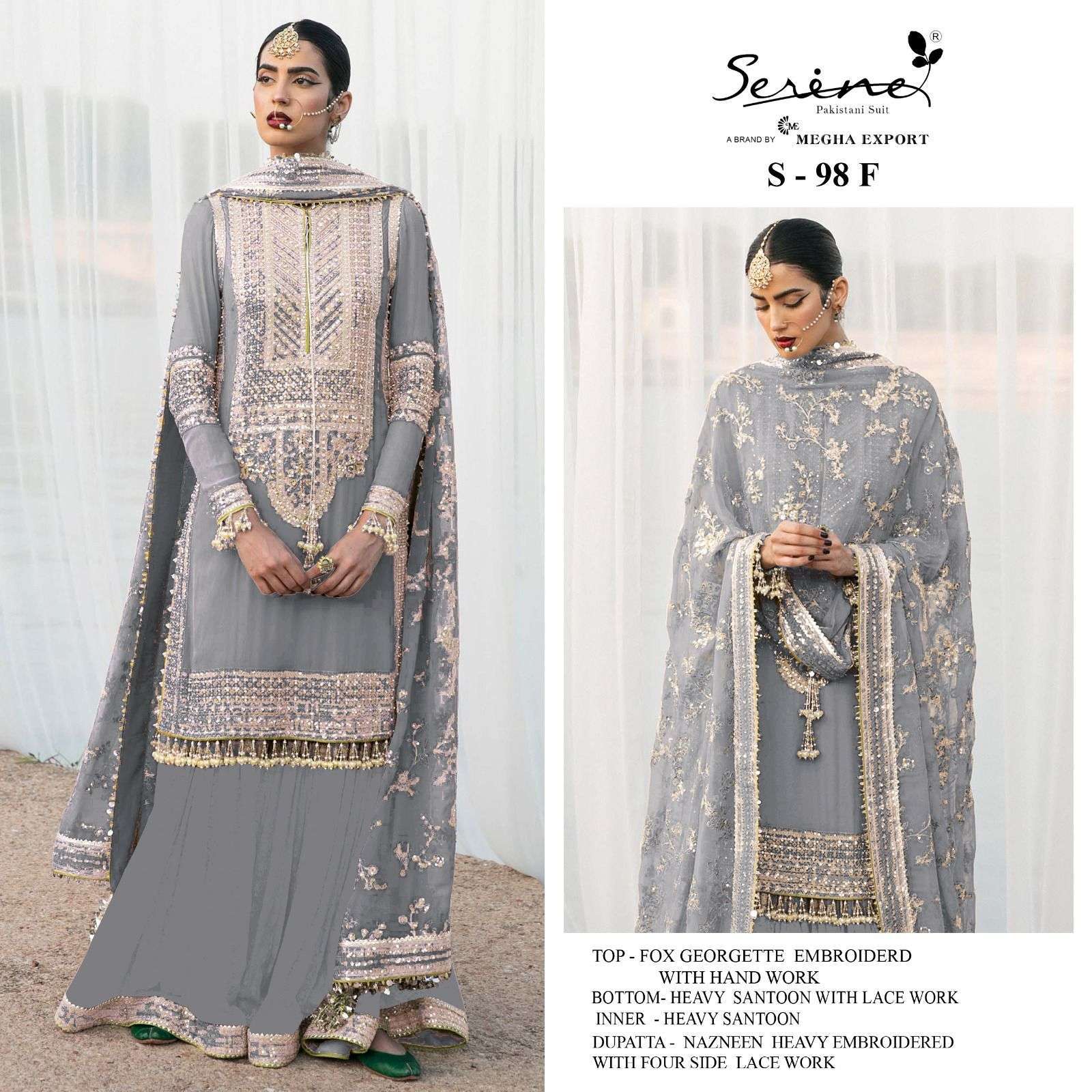 serine s 98 faux georgette embroidered suit 