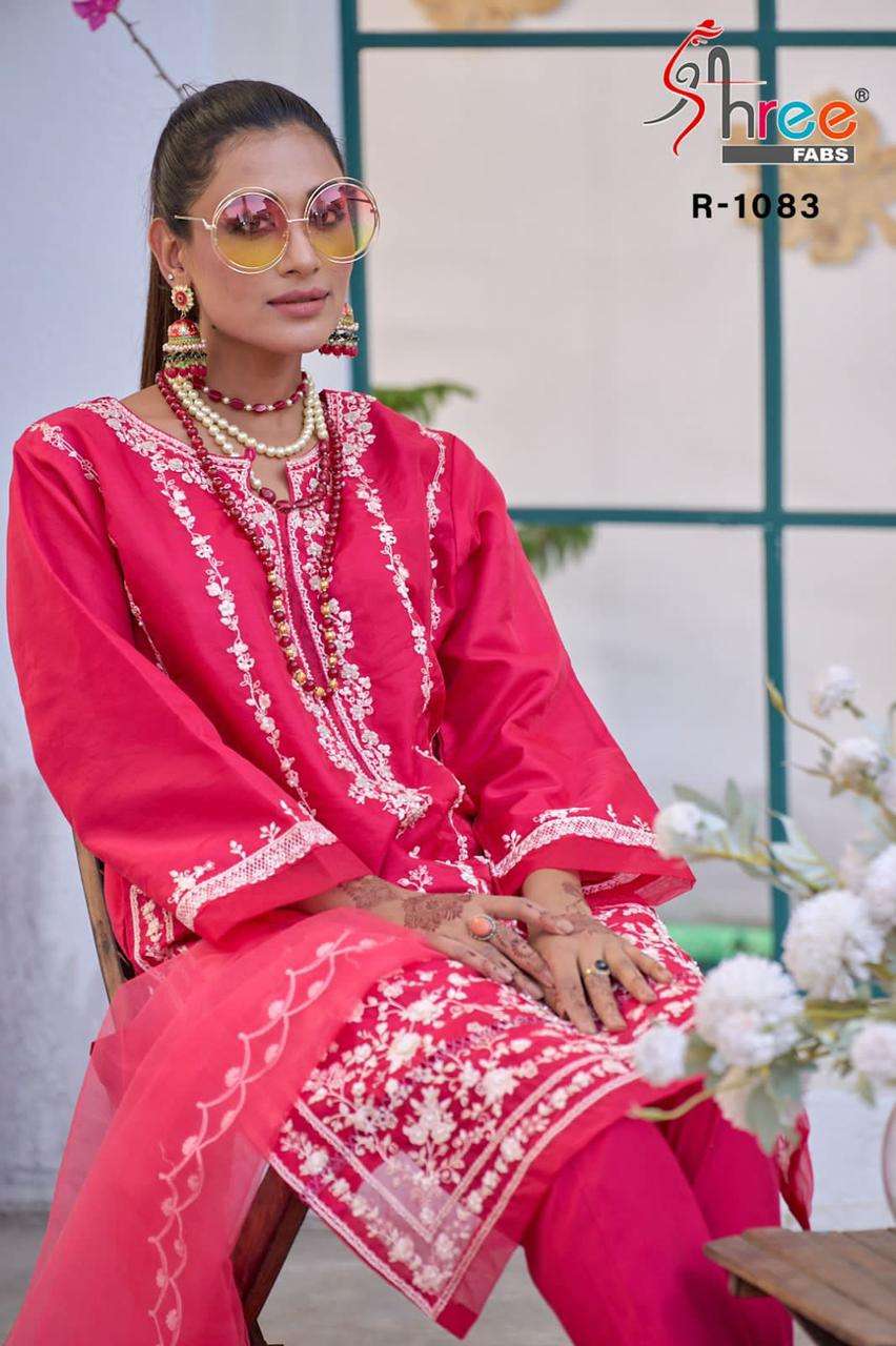 shree fabs R-1083 designer organza suit 