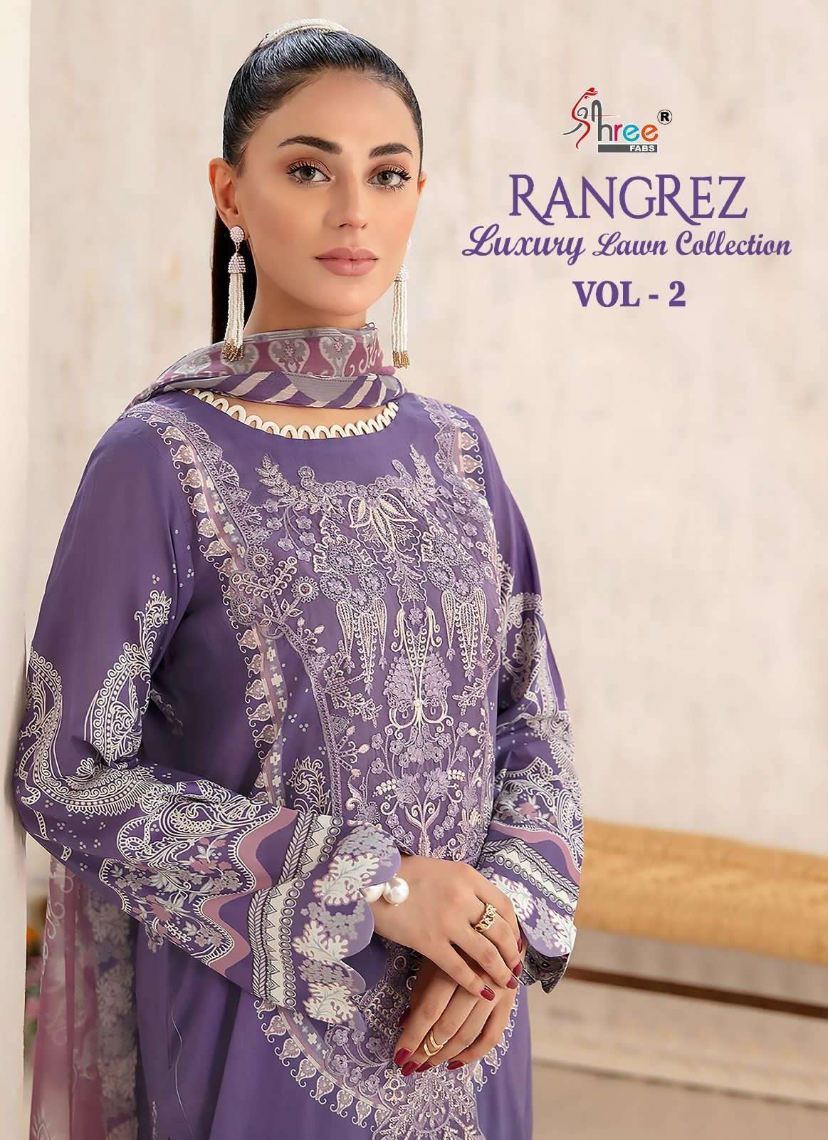 shree fabs rangrez luxury lawn vol 2 series 2567-2574 pure lawn cotton suit