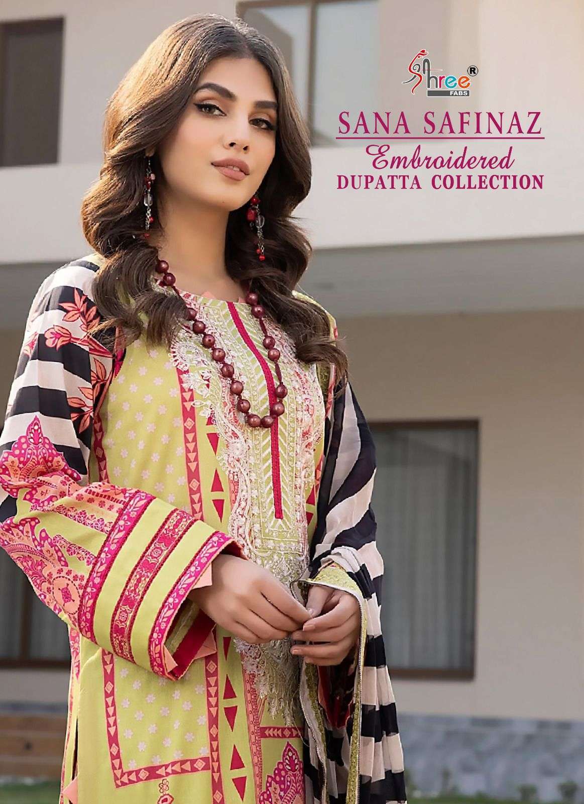 shree fabs sana safinaz embroidered dupatta collection series 2537-2542 pure cotton suit 