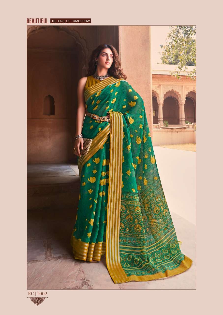 sr New Linen Concept With Kasab Border saree