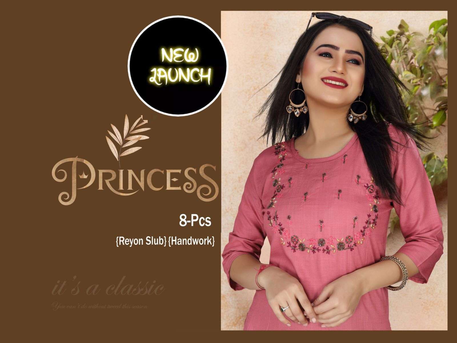 trendy princess vol 1 series 001-008 Heavy Rayon Slub kurti