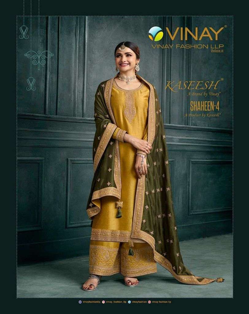 vinay fashion kaseesh saheen vol 4 series 63871-63876 georgette silk suit
