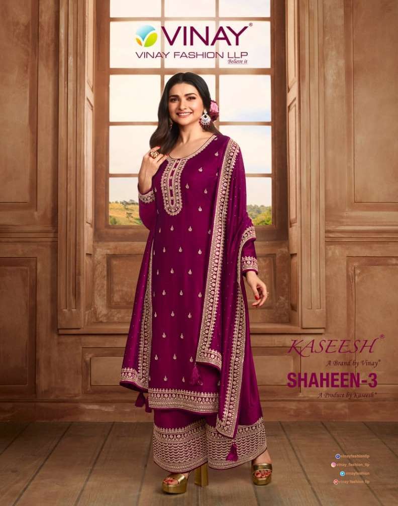 vinay kaseesh shaheen vol 3 series 61621-61624 silk georgette suit 