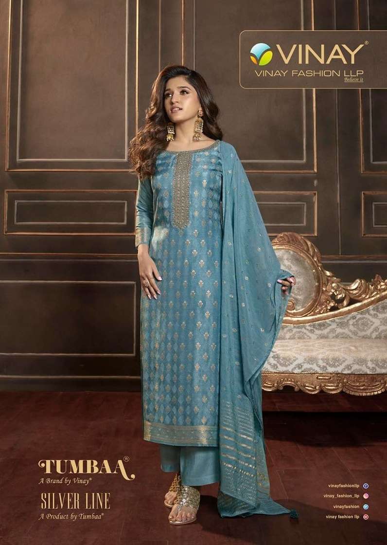 vinay silver line series 41301-41307 dola self jacqaurd suit 