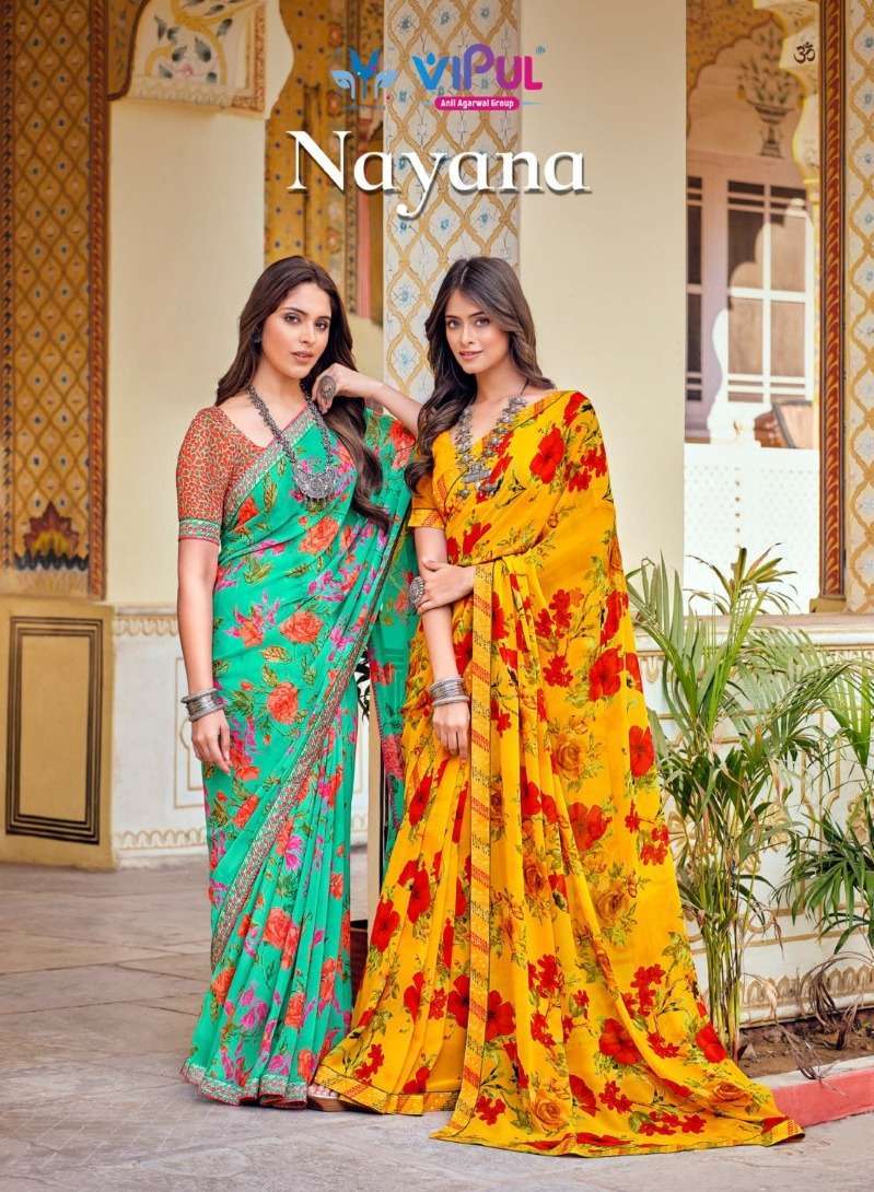 vipul nayana series 63801-63812 georgette saree