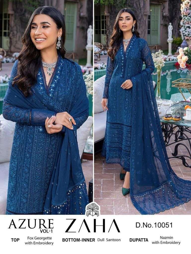 zaha 10051 faux georgette embroidery suit 