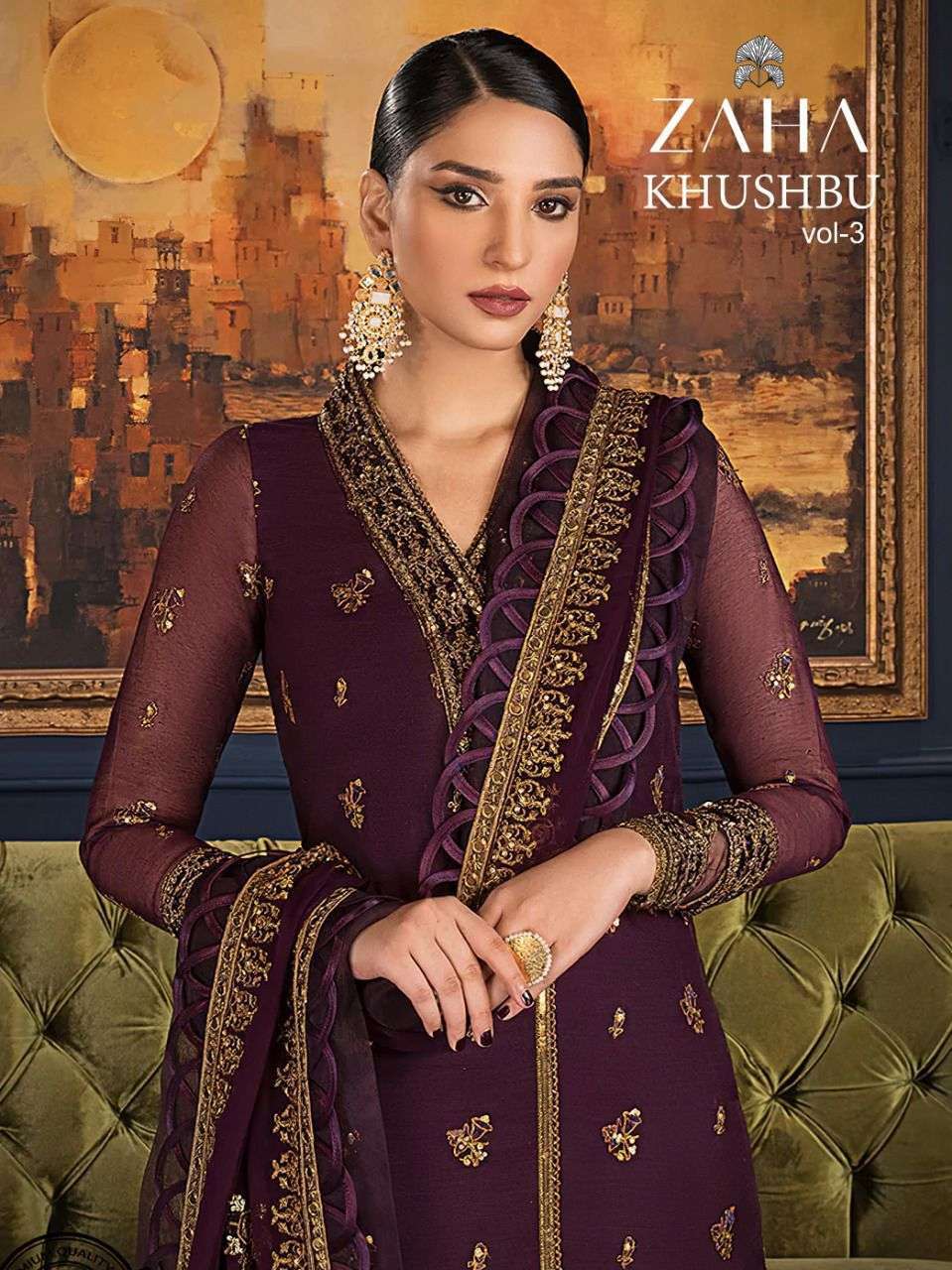 zaha khushbu vol 3 series 10100-10102 heavy georgette suit