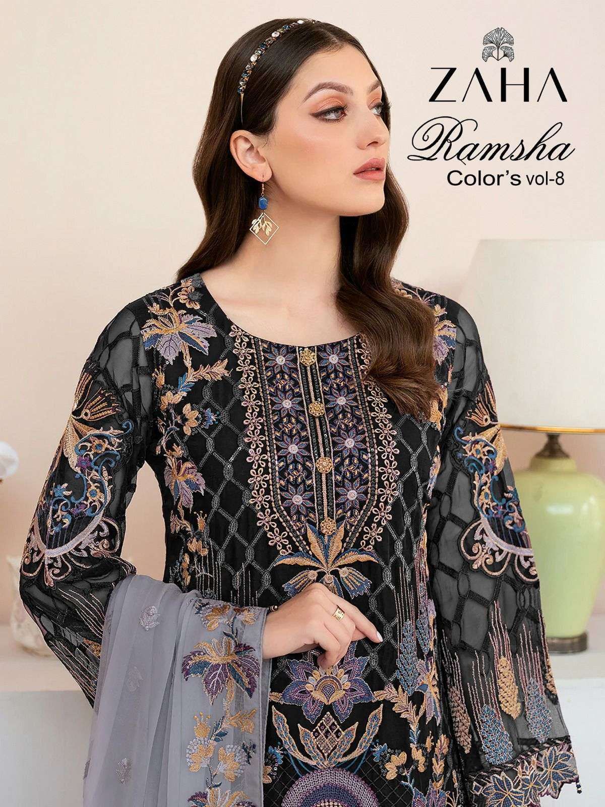 zaha ramsha vol 8 series 10133 heavy georgette suit 