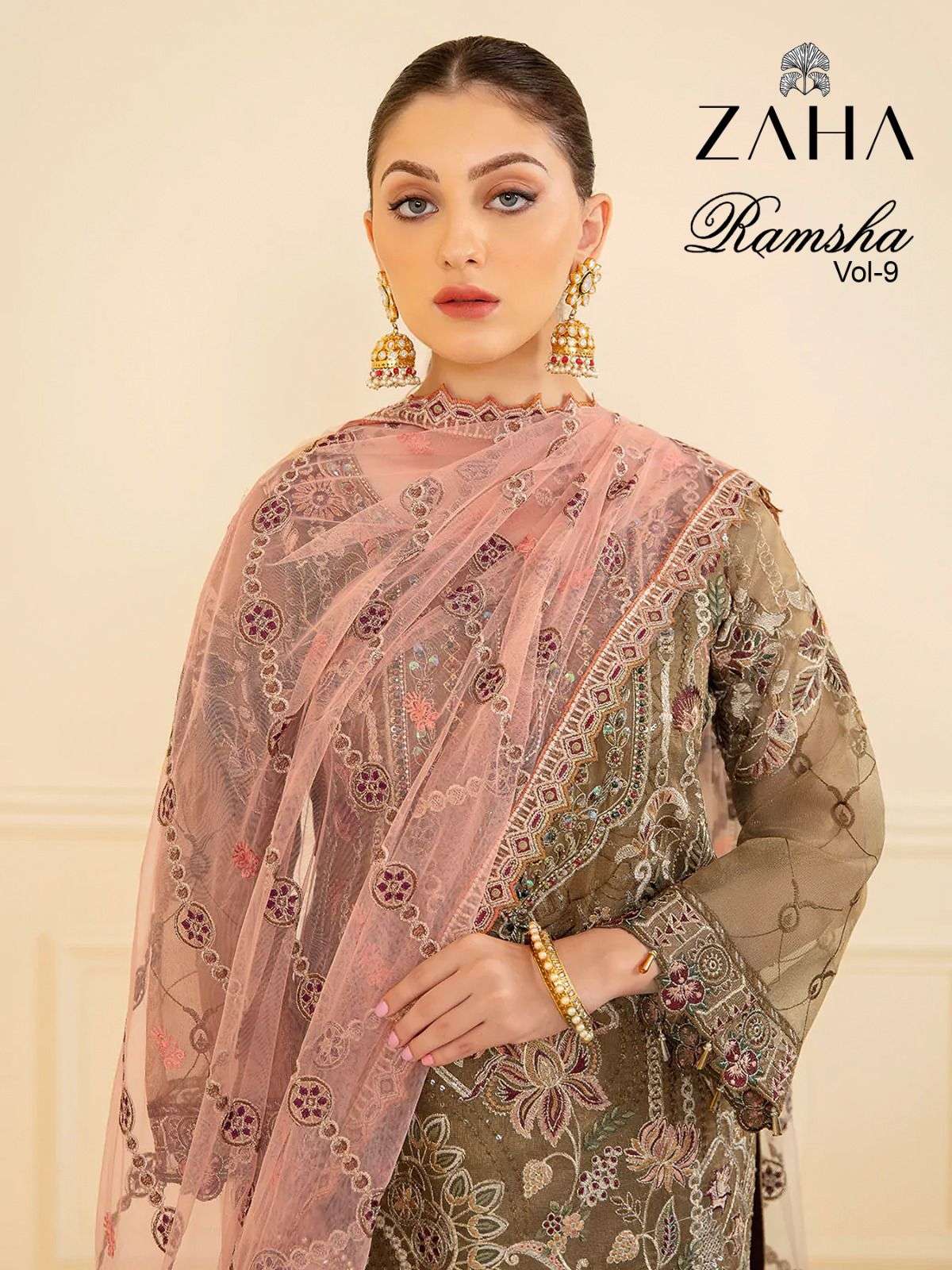 zaha ramsha vol 9 designer georgette suit 