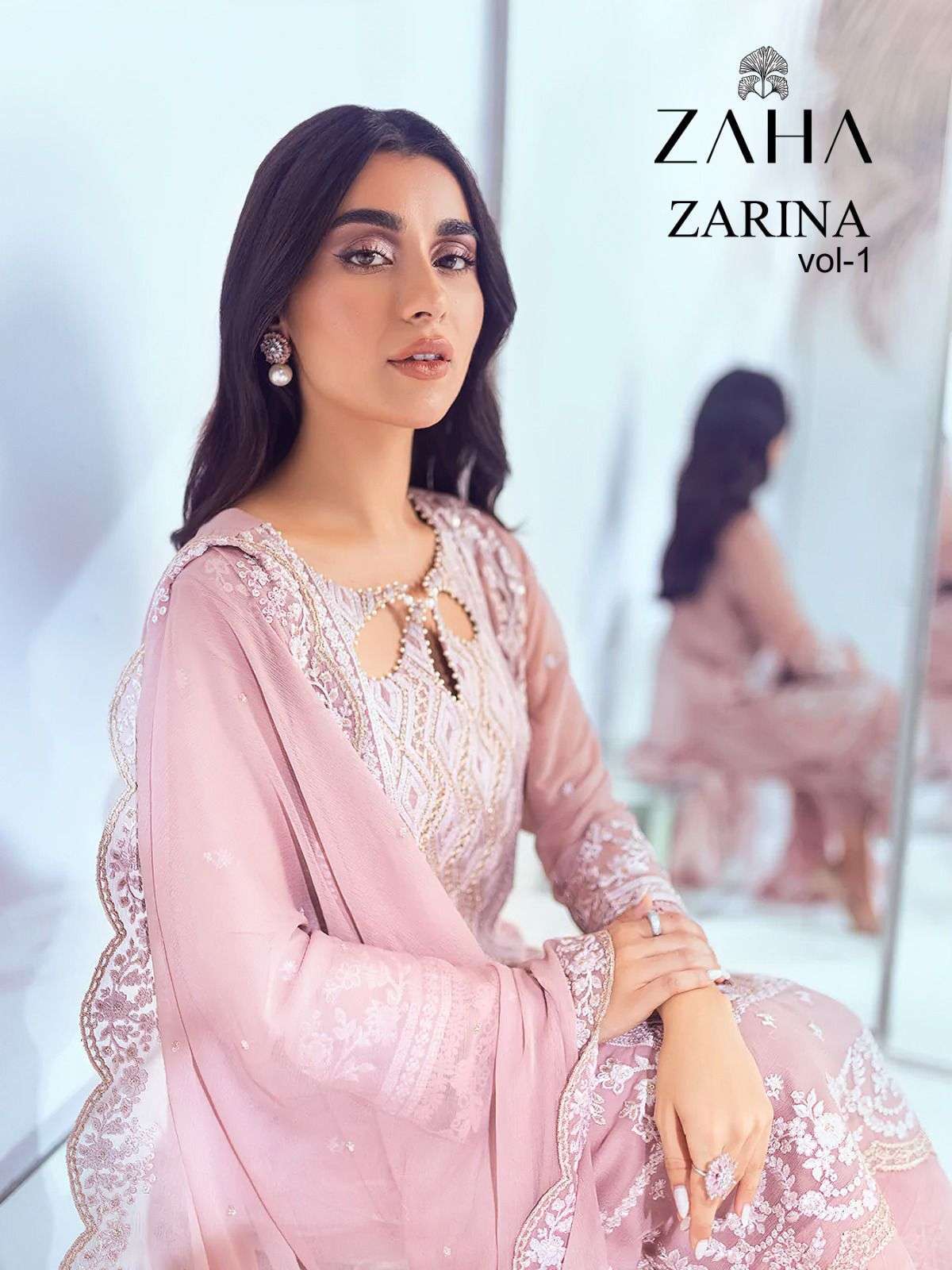 zaha zarina vol 1 series 10103-10106 georgette heavy embroidered suit 