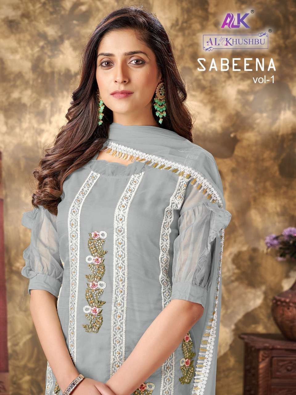 al khushbu sabeena vol 1 series 4028 organza suit 