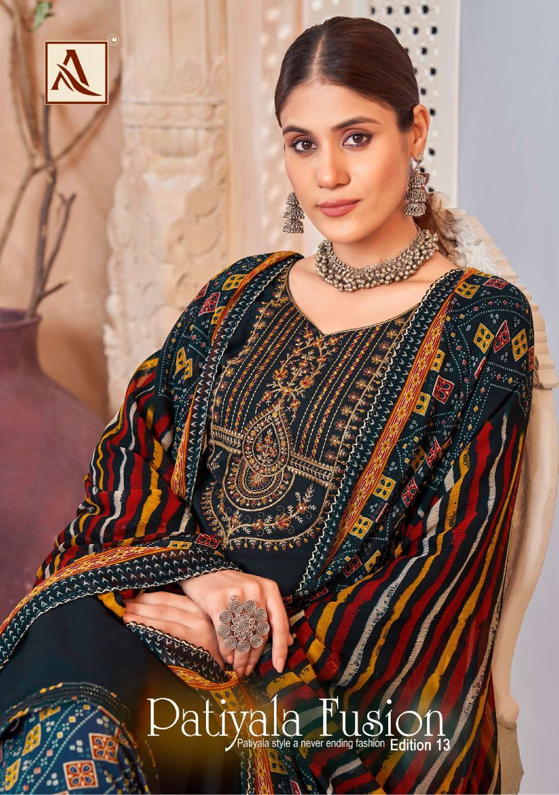 alok suit patiyala fusion vol 13 series 1252001-1252008 pure viscose rayon suit 