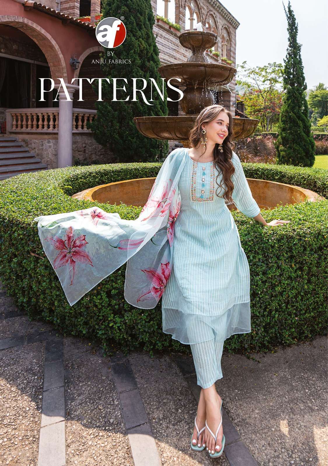 anju fabrics patterns series 2981-2986 pure cotton readymade suit 