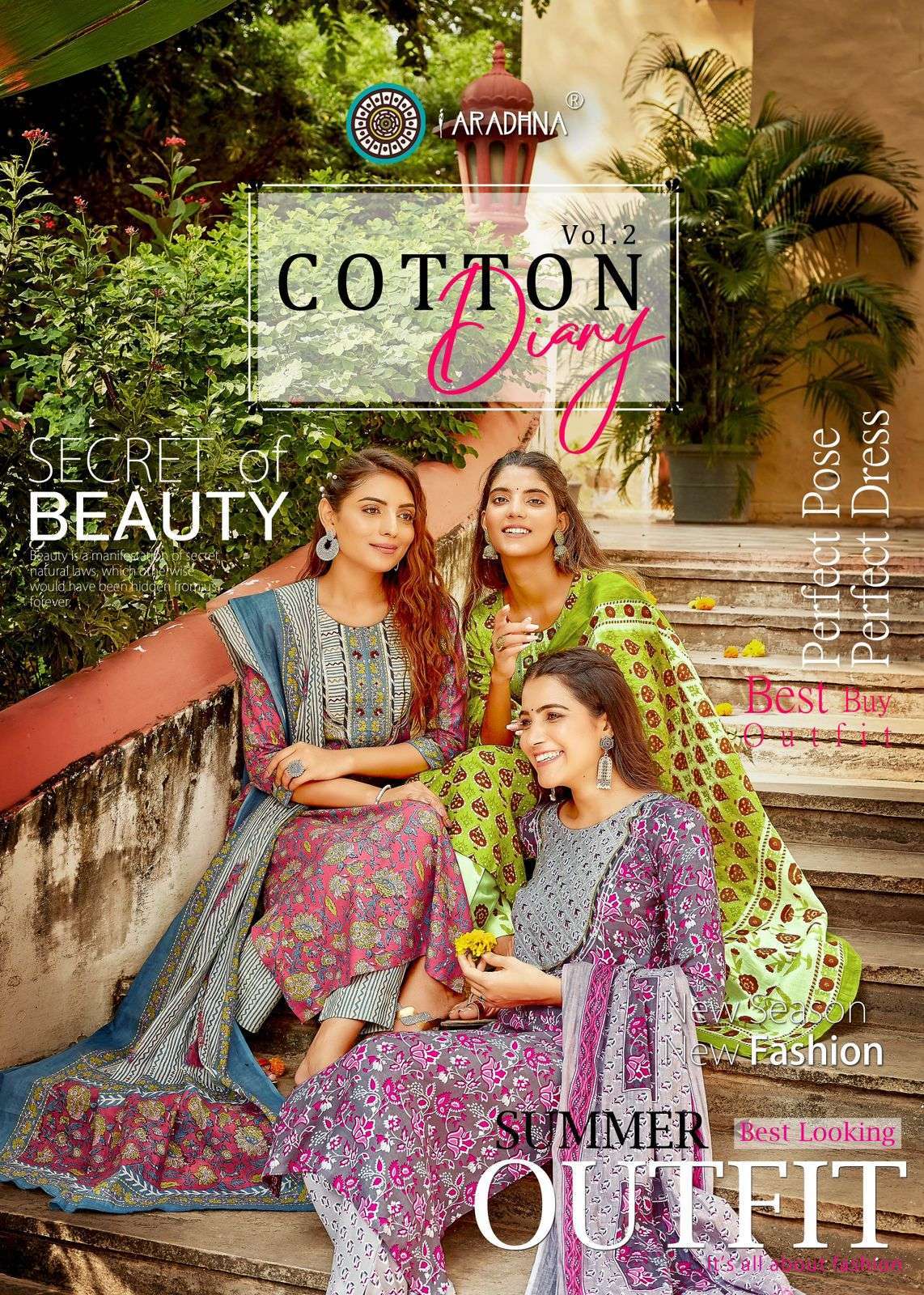 aradhna cotton diary vol 2 series 2001-2012 cotton readymade suit 