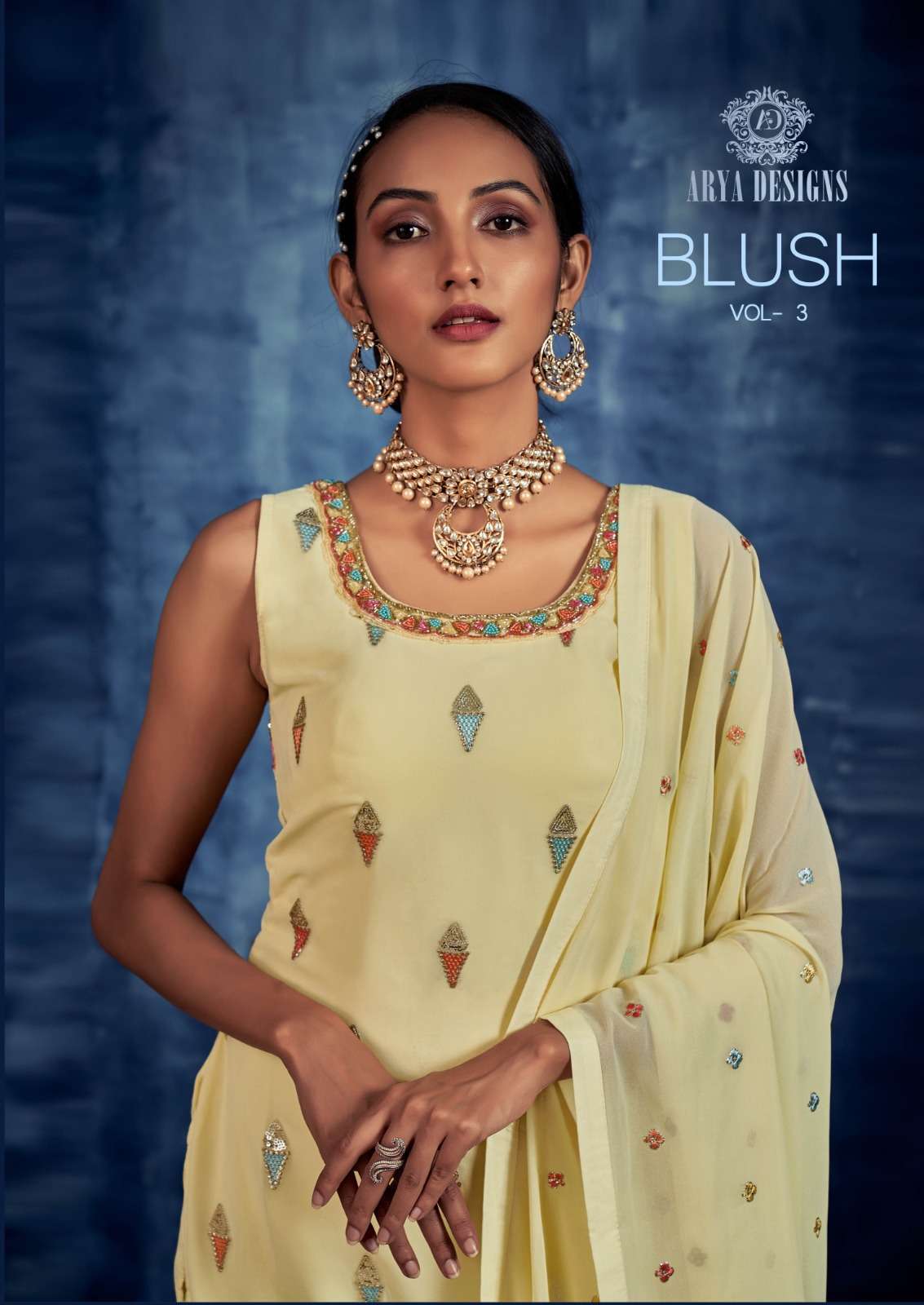 arya designs blush vol 3 series 55001-55004 georgette suit 