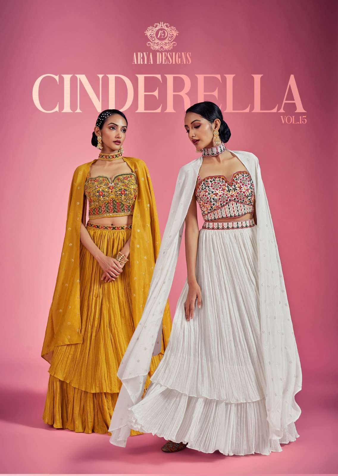 arya designs cinderella vol 15 series 53001-53003 chinon lehenga