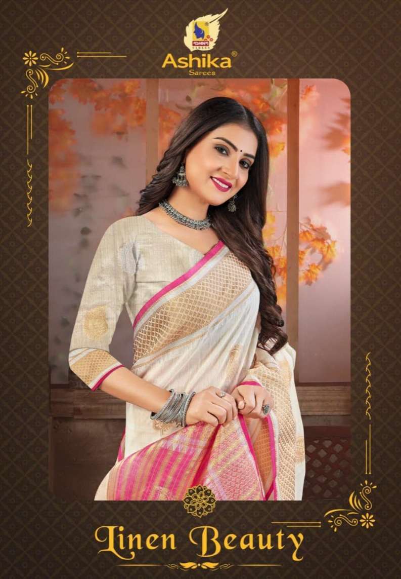 ashika saree linen beauty series 01-08 cotton linen saree 