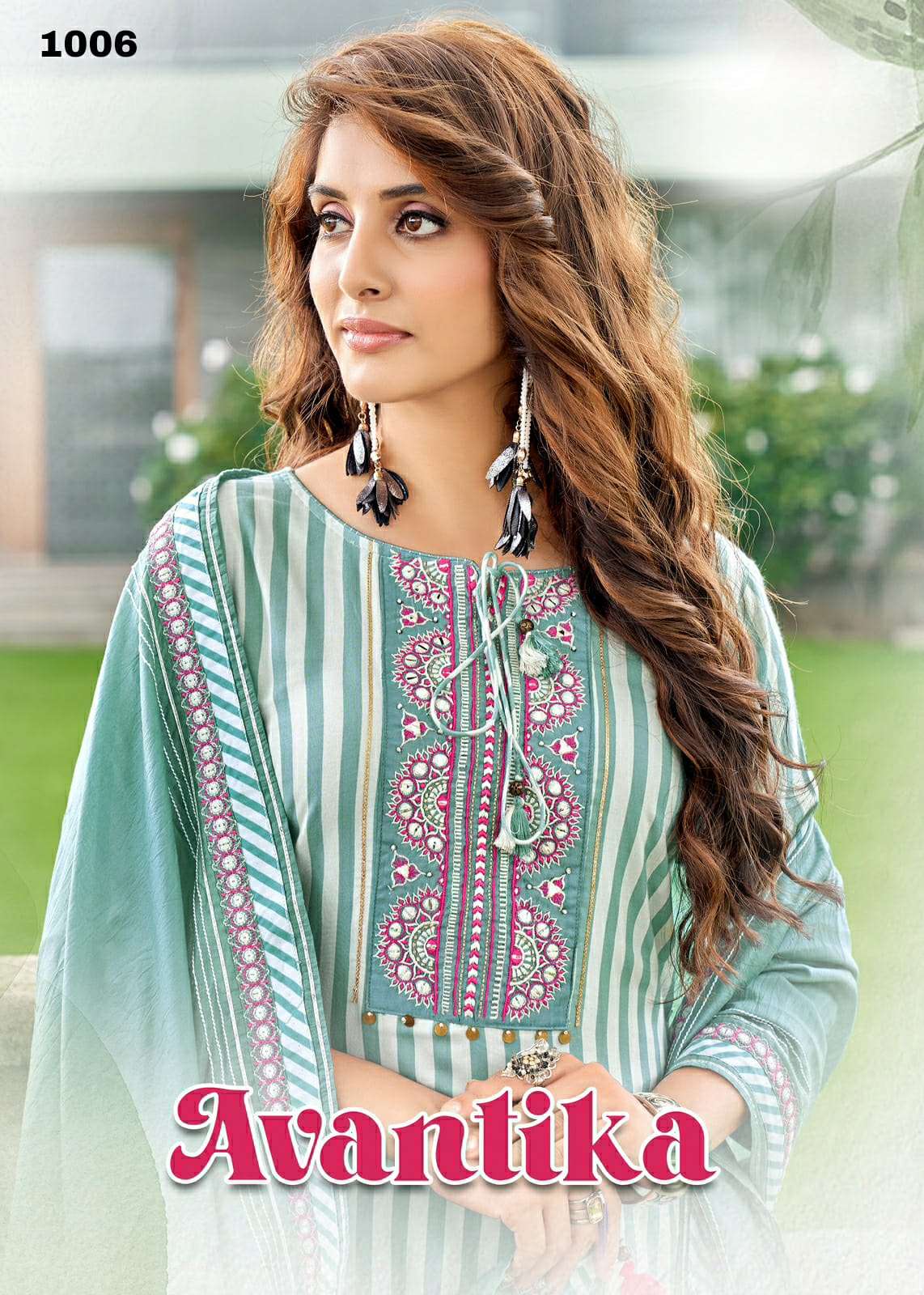 avantika designer viscose print readymade suit