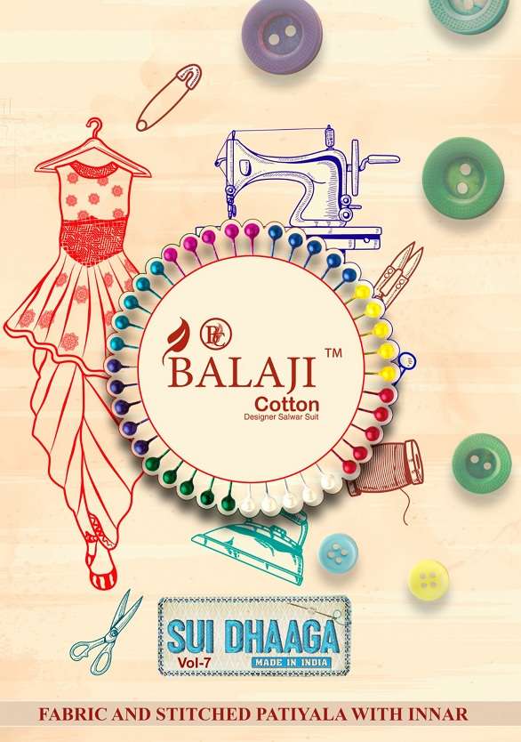 Balaji Sui Dhaaga Vol-7 series 7001-7012 Cotton readymade suit