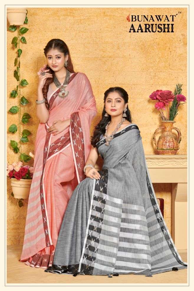 bunawat aarushi series 10079-10084 Linen Thread Woven Work saree