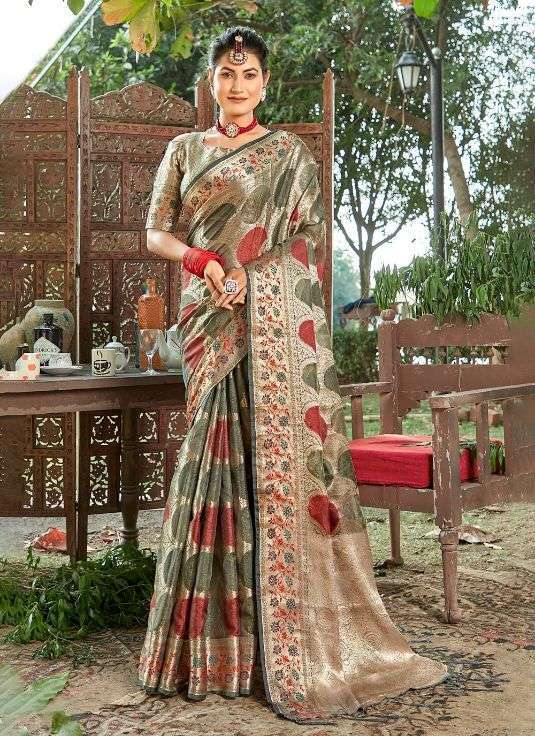 bunawat sheesha series 1001-1006 organza saree