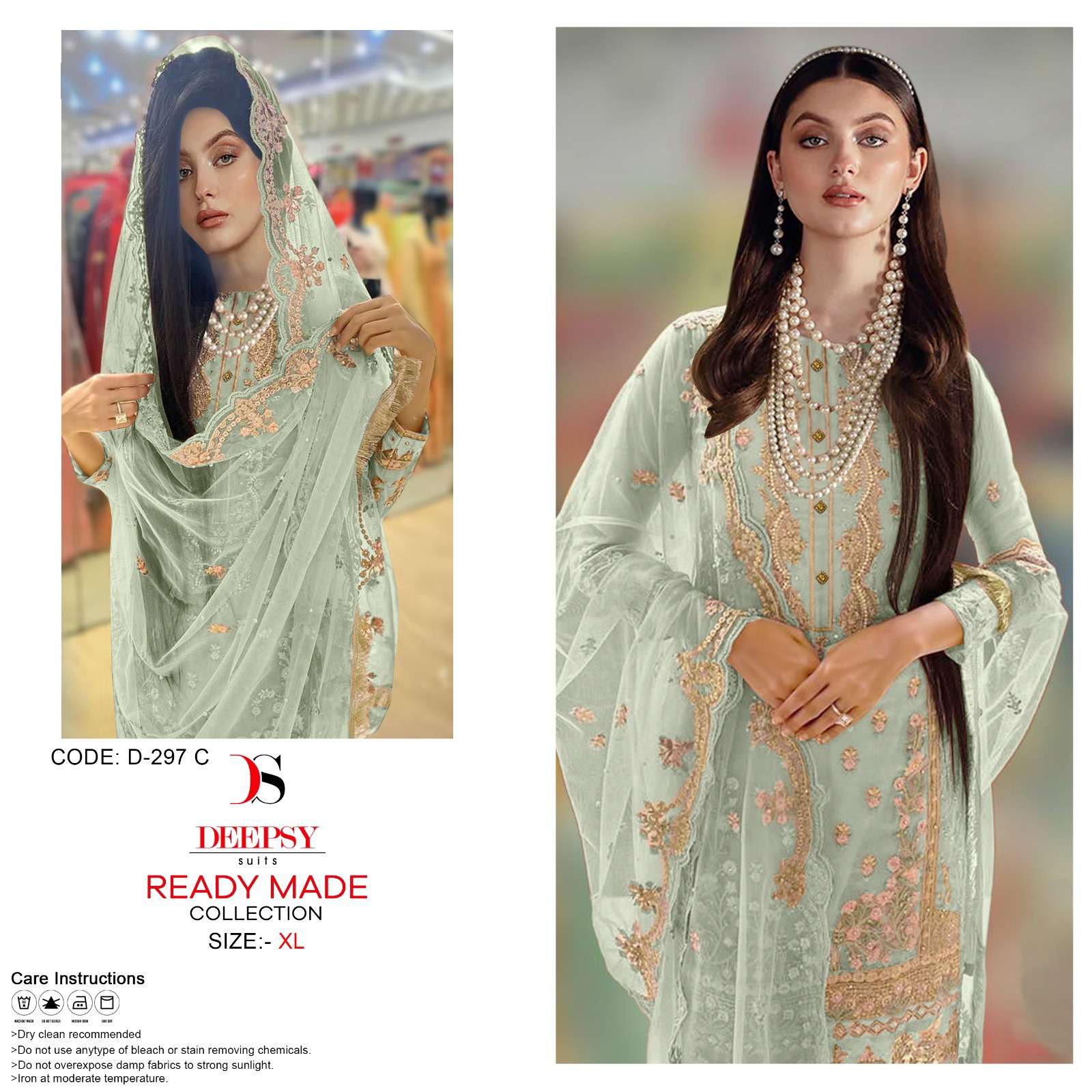 deepsy suits D-297 ABCD designer pure organza suit