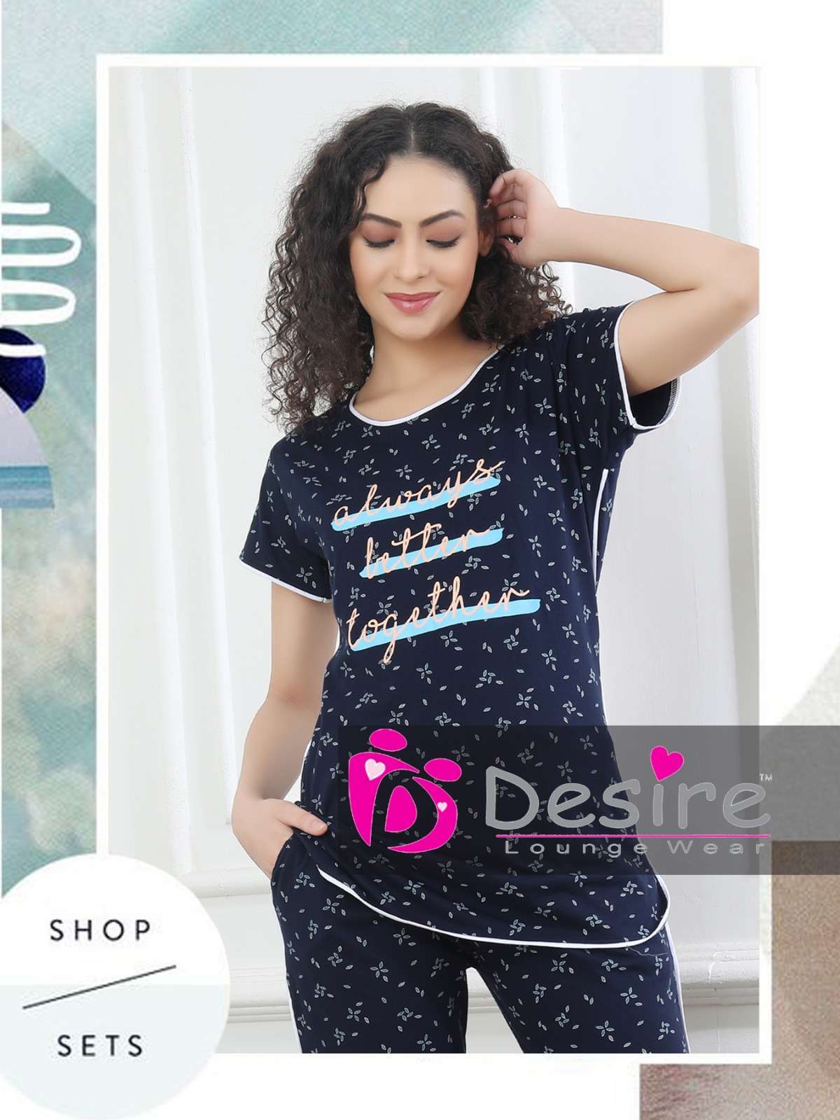 desire premium printed co-ord set of lounge wear prints night suit for women