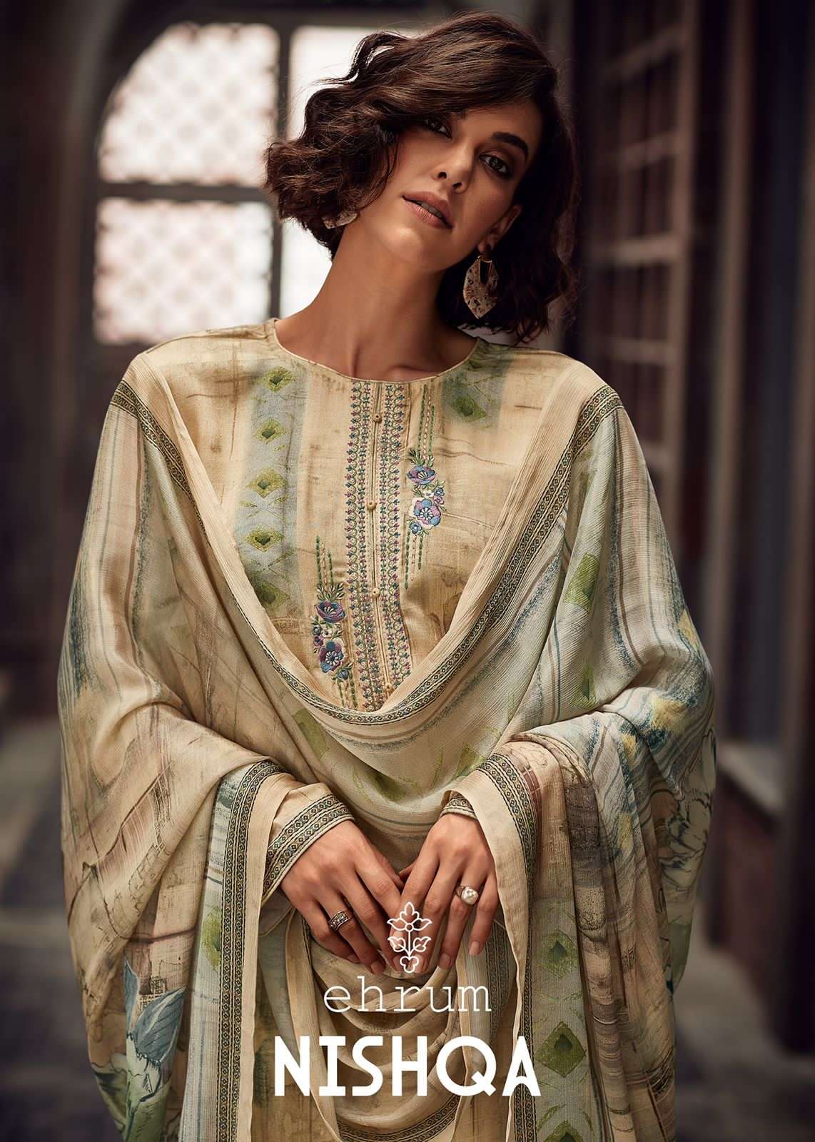 ehrum nishqa series 01-03 muslin printed embroidery suit 