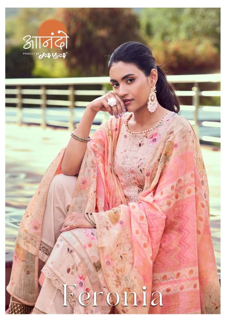 jay vijay anando feronia 3067 pure linen digital print suit 