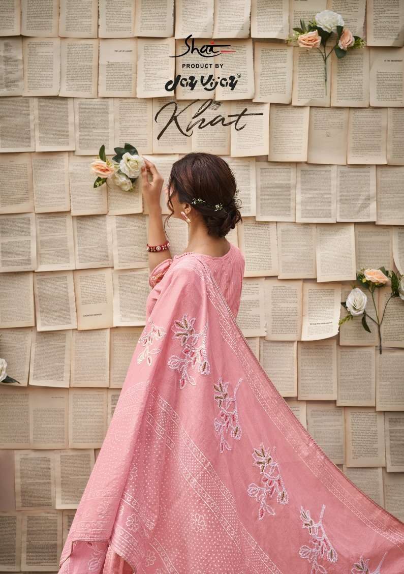 jay vijay khat series 8141-8148 pure cotton khadi block print suit 