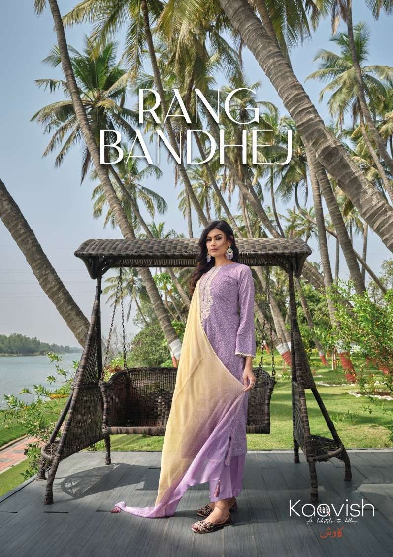 kaavish rang bandhej series 10001-10009 pure lawn cotton suit 