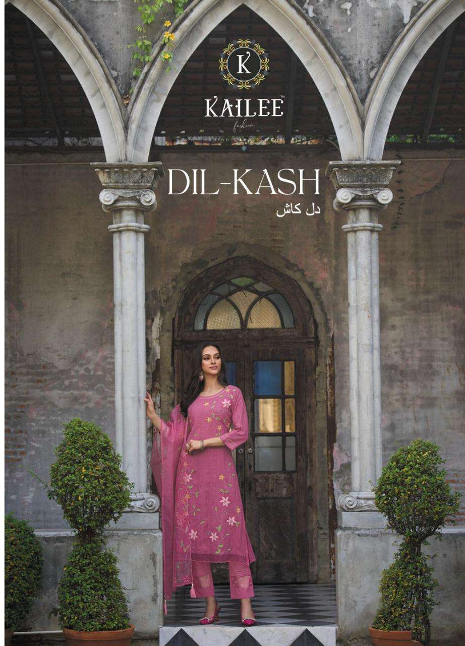 kailee fashion dil kash series 40501-40506 pure cotton suit 