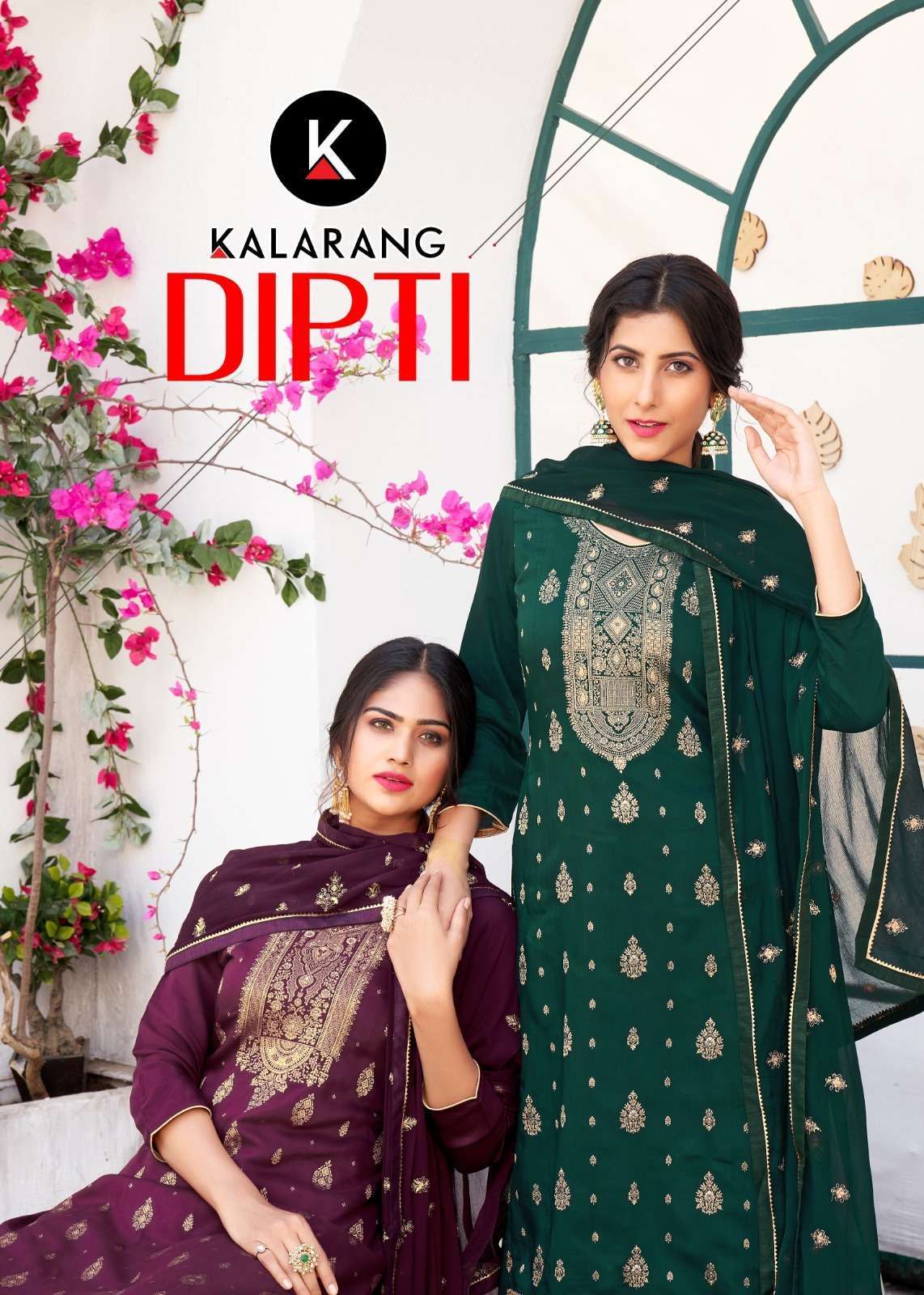 kalarang dipti series 10441-10446 pure russian dola jacquard suit 